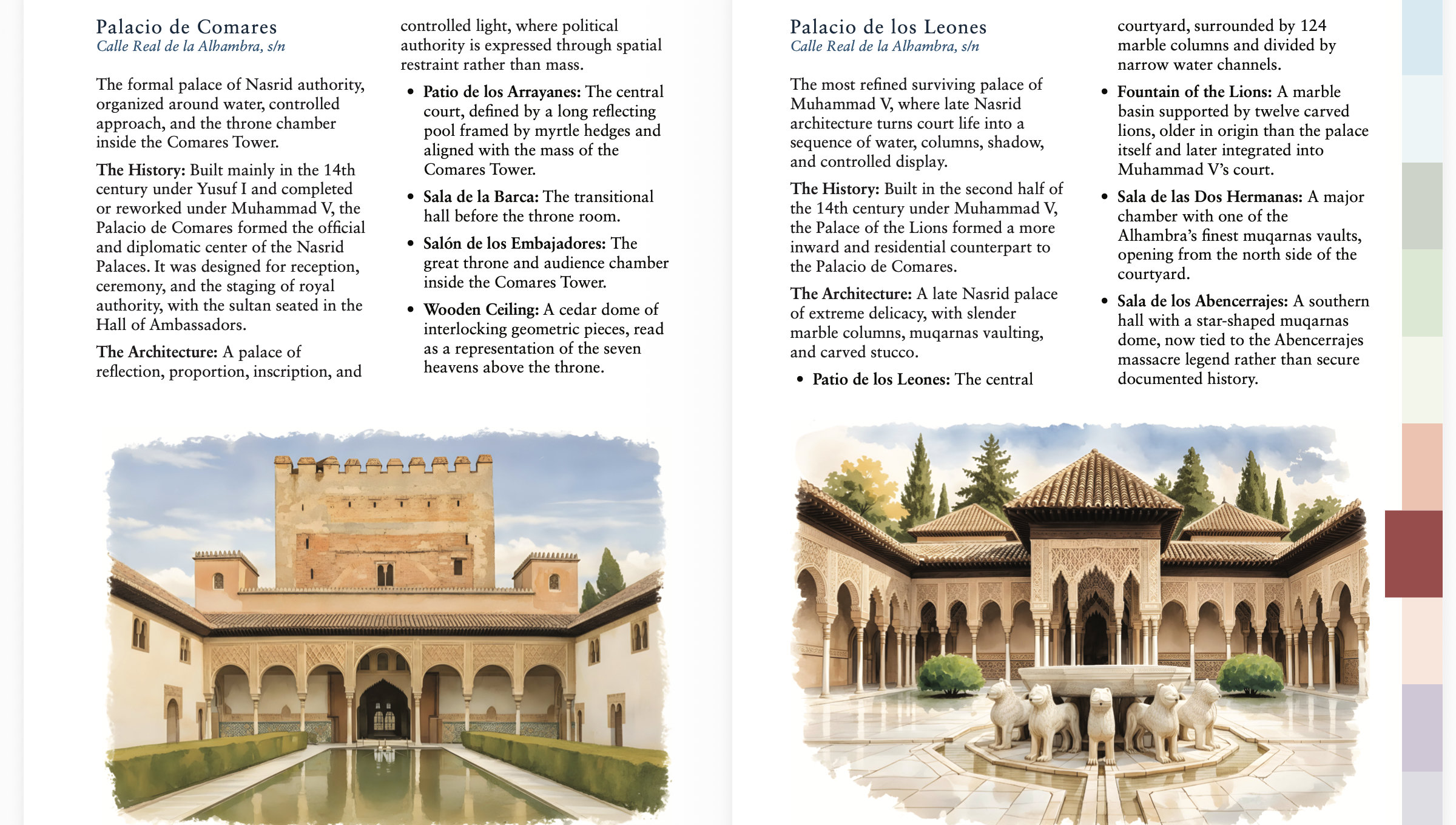 Granada monuments illustration